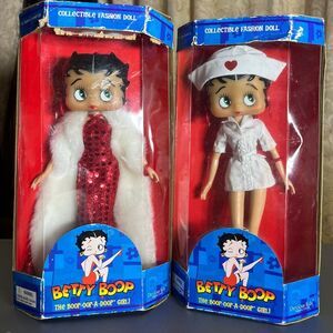 Betty Boop Vintage Collectible 2 Dolls Nurse & Red Sequin Dress‎